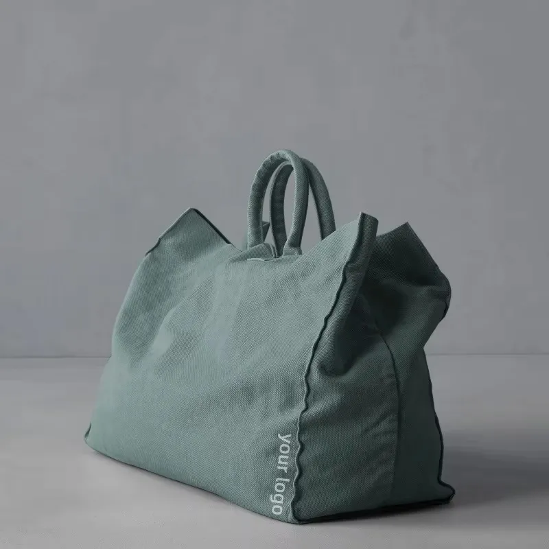 Sacola de tela orgânica de alta qualidade com logotipo impresso personalizado