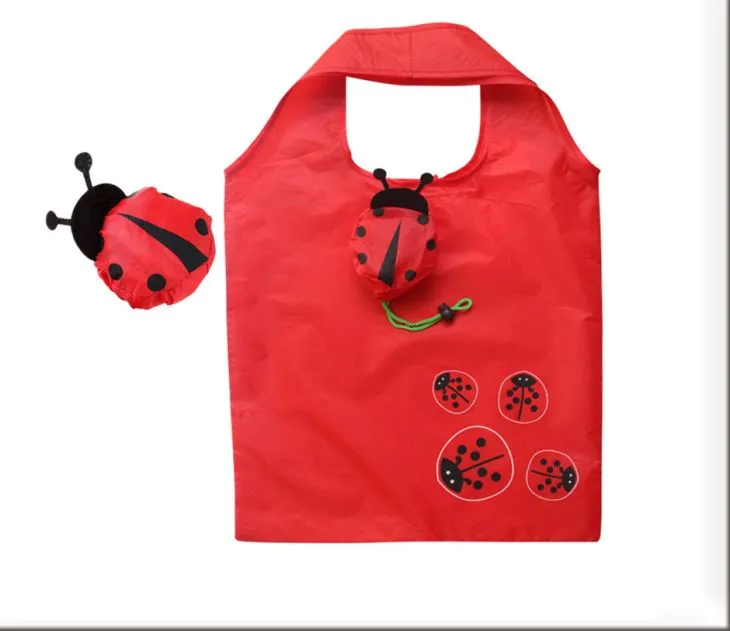 Giro leve viagem Duffel praia saco de dobramento na bolsa, Eco barato 190t Nylon poliéster 210D reutilizáveis dobrável forma Animal Rose forma saco de compras