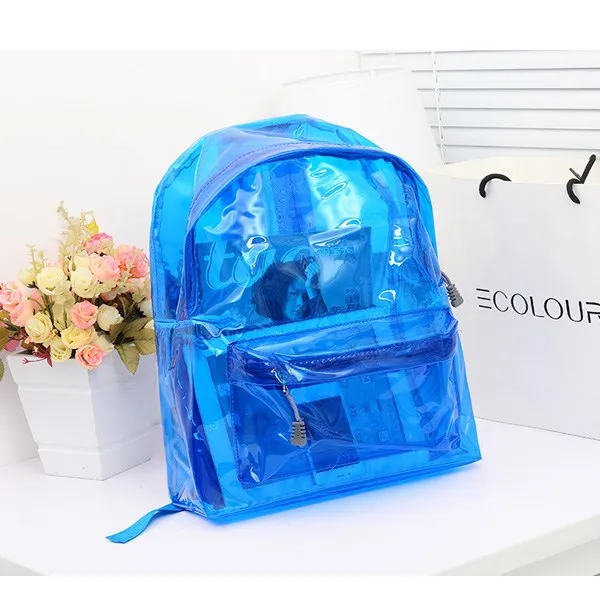 Escola de PVC transparente EVA clara mochila saco