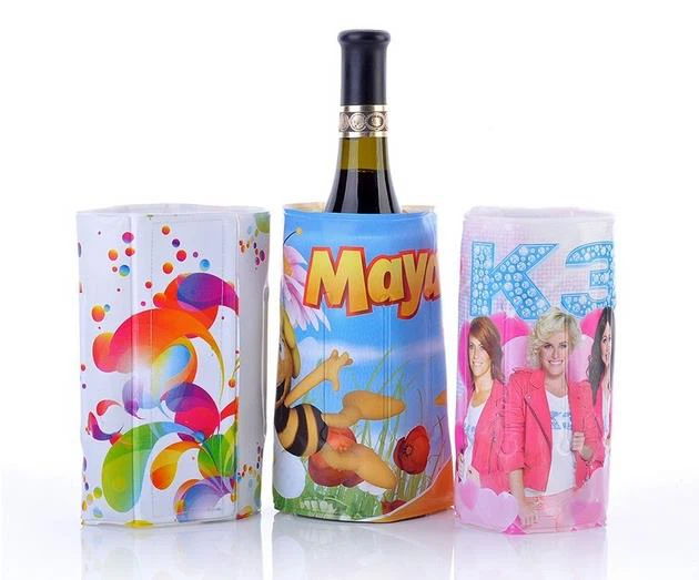 Novo Design por atacado plástico transparente do PVC vinho garrafa gelo saco mais fresco como presente agradável China fornecedor 2016