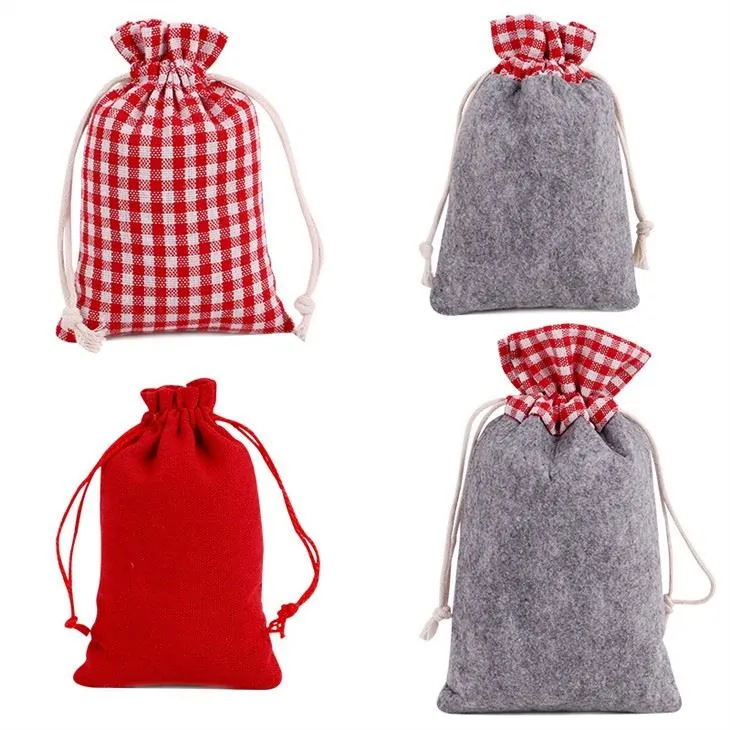 Saco de cordão de feltro