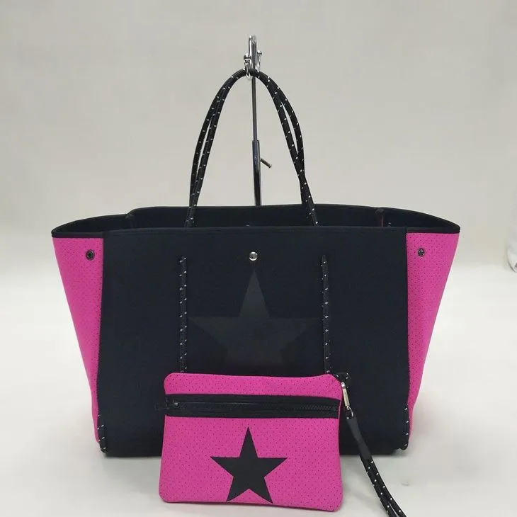 Sacola de praia de neoprene de veludo